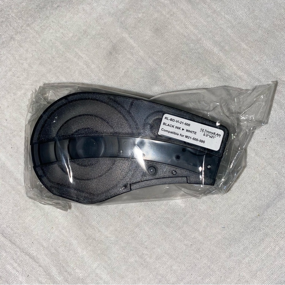 Brady M21-500-595 Black Ink on White Paper Adhesive Vinyl Label Tape